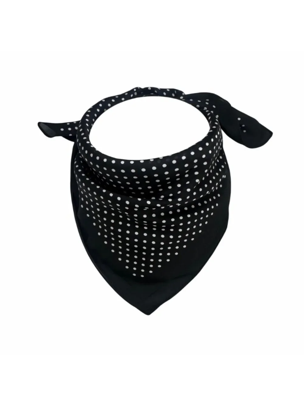 ✨Luxury Elegant Silky Soft Scarf Black White Polka Dot Square Wrap Accessory New - Picture 3 of 5